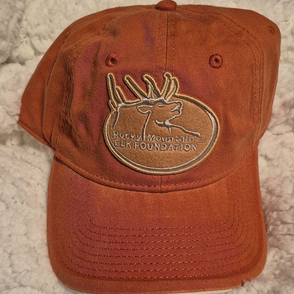 Rocky Mountain Elk Foundation Rust with Embroidered Elk Sliderback Hat - New